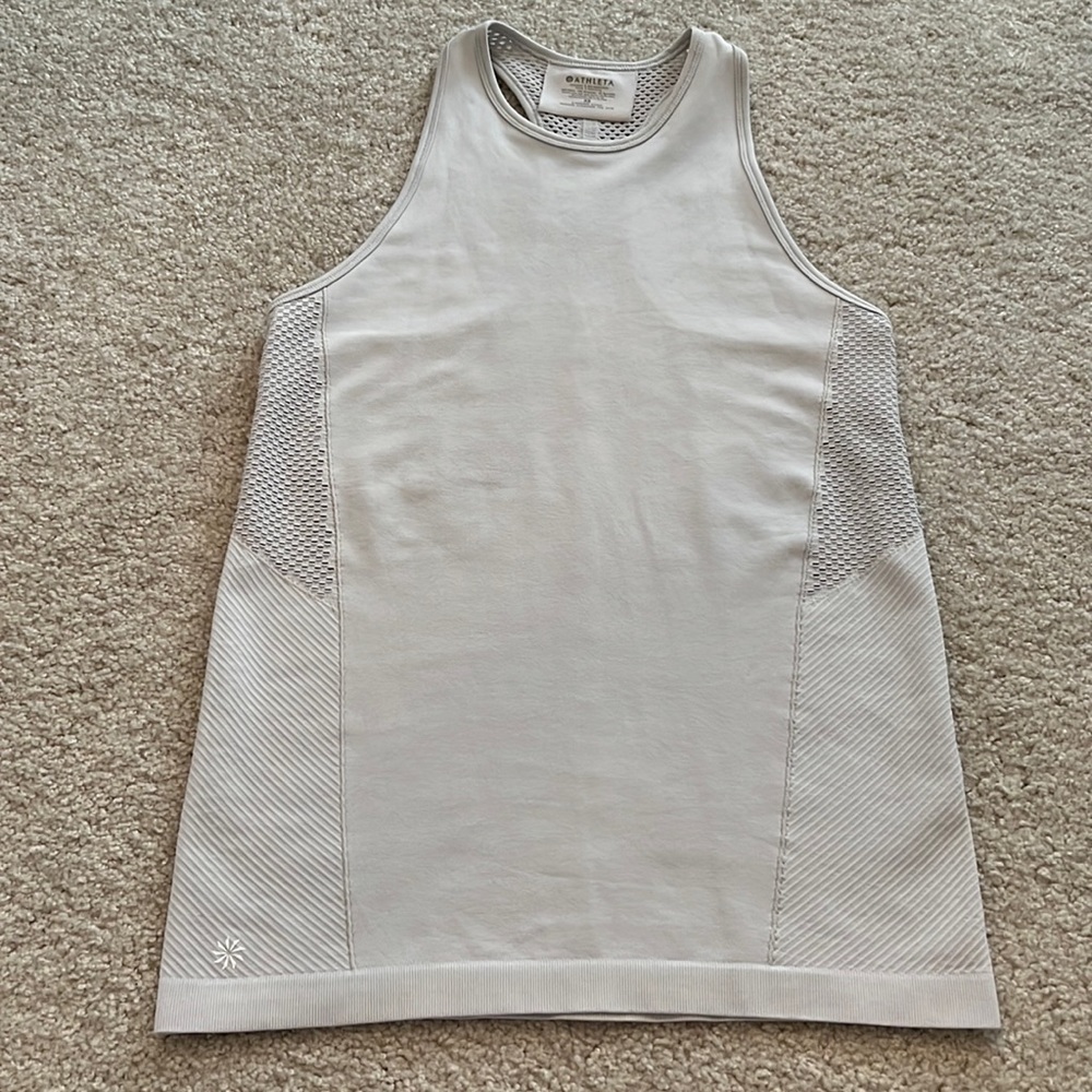 Athleta high neck tank; great for workouts or athleisure wear. Great condition!